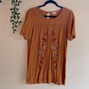 Love Fire Embroidered Mini Dress